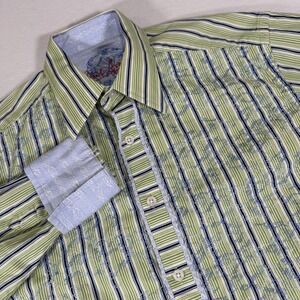Robert Graham Americana Long Sleeve Button Up Striped Shirt Modern Mens Large